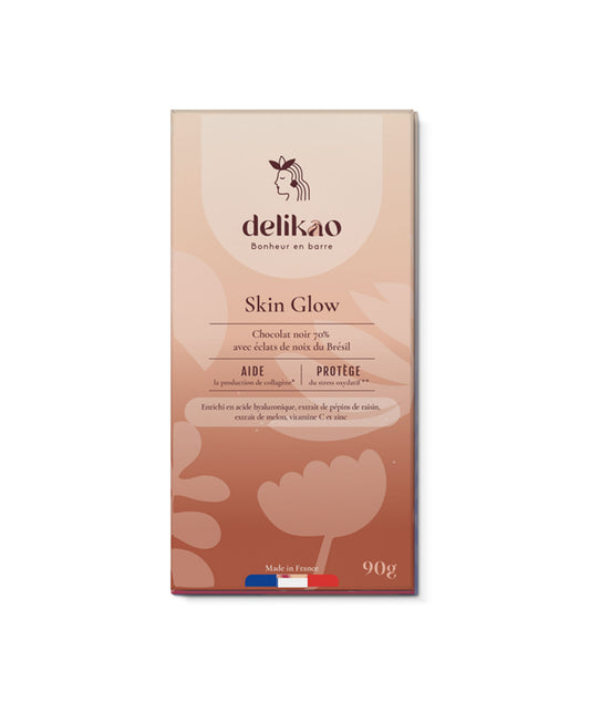 Tablette chocolat noir 70% éclats de noix du Brésil - Skin Glow
