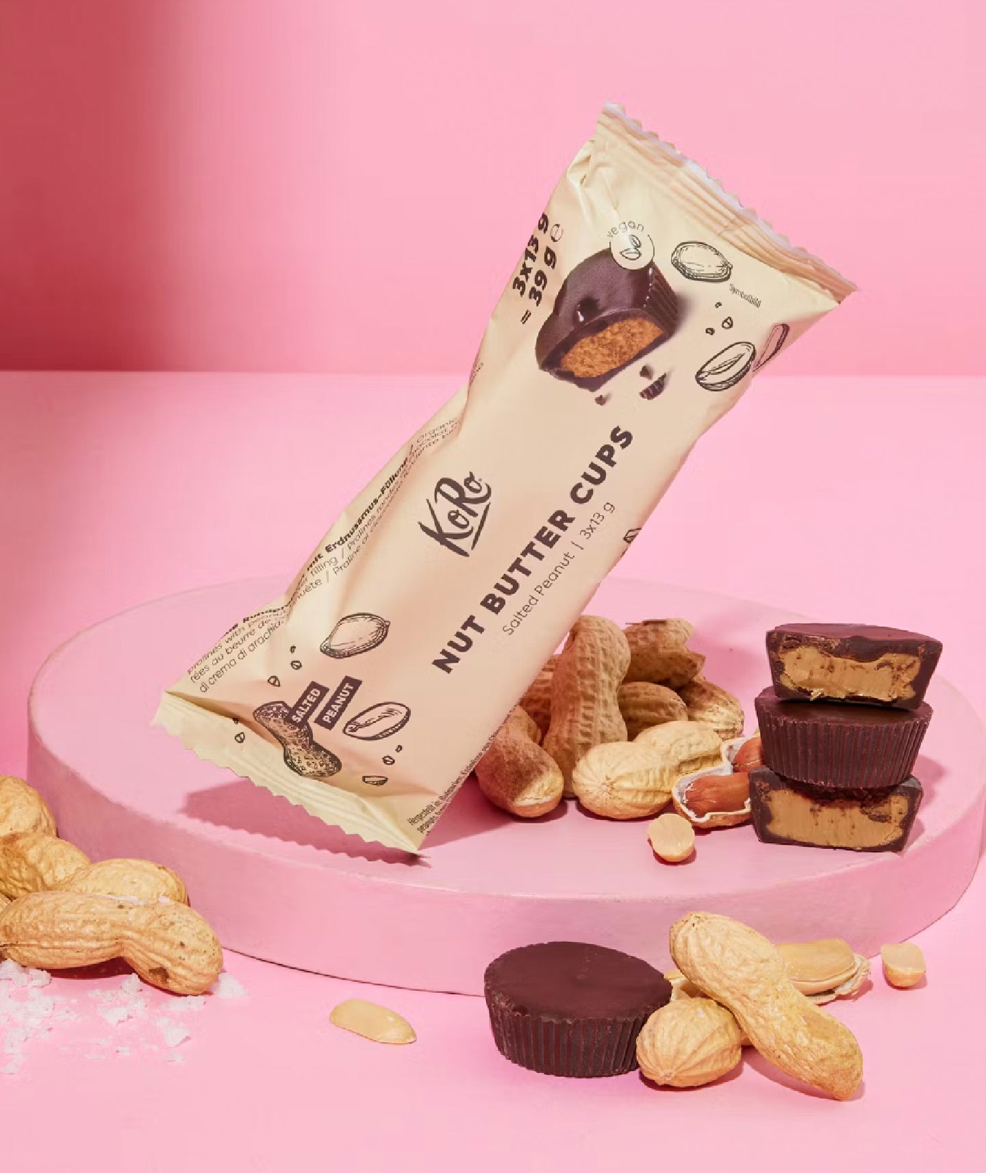 Nut butter Cups au beurre de cacahuète salé bio - 3 x 13 g