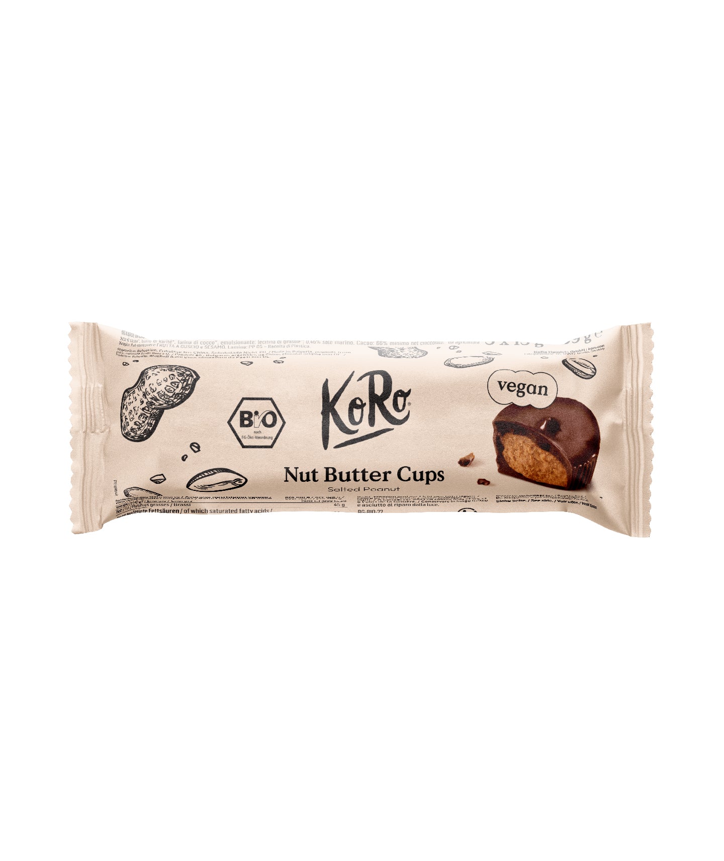 Nut butter Cups au beurre de cacahuète salé bio - 3 x 13 g