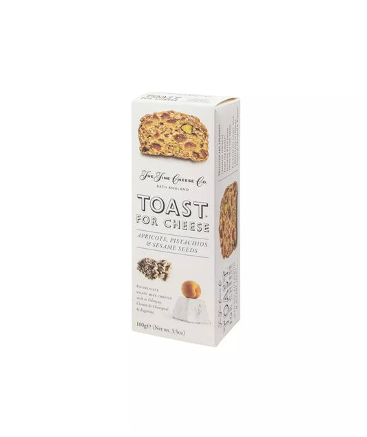Toast au fromage, abricots et pistaches