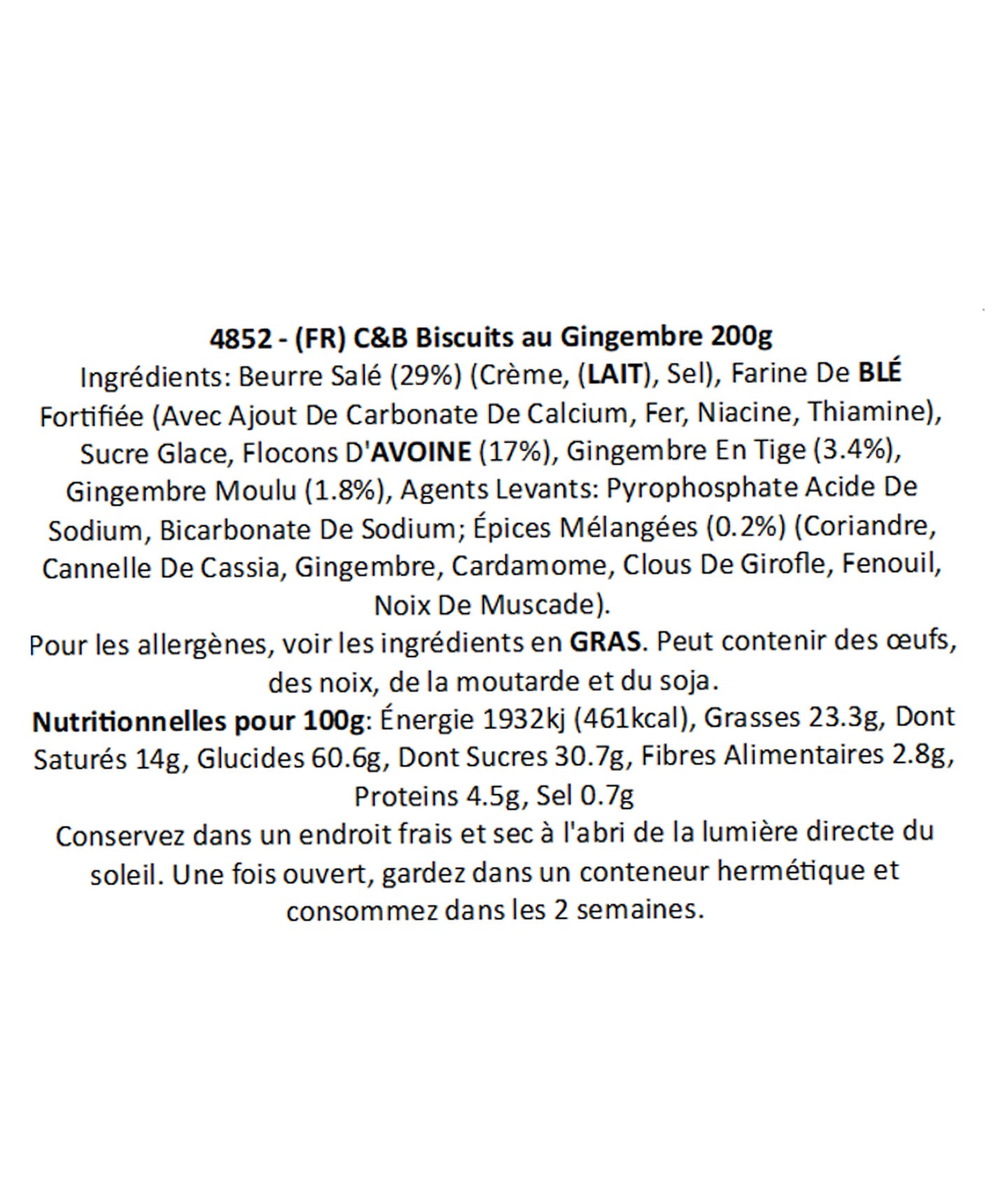 C&B - Biscuits au gingembre