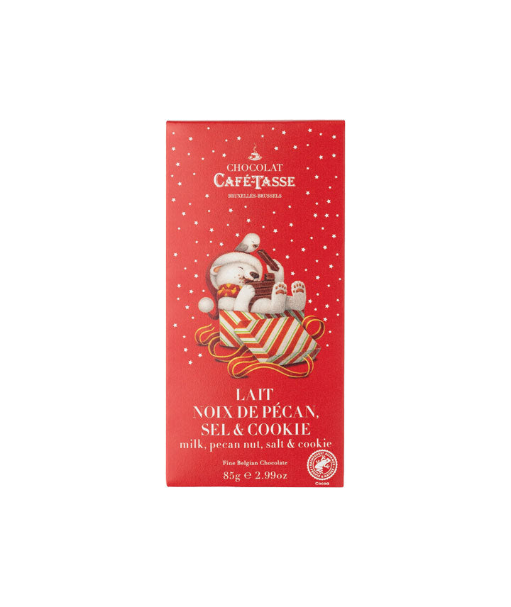 Tablette lait noix de pécan et cookie édition de Noël