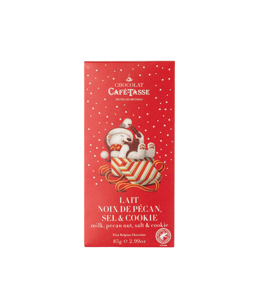 Tablette lait noix de pécan et cookie édition de Noël