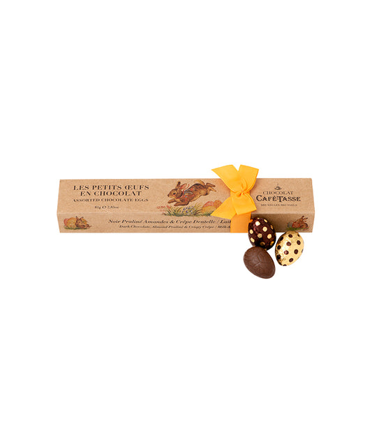 Réglette de Pâques 9 œufs assortis lait-speculoos et noir-praliné amandes