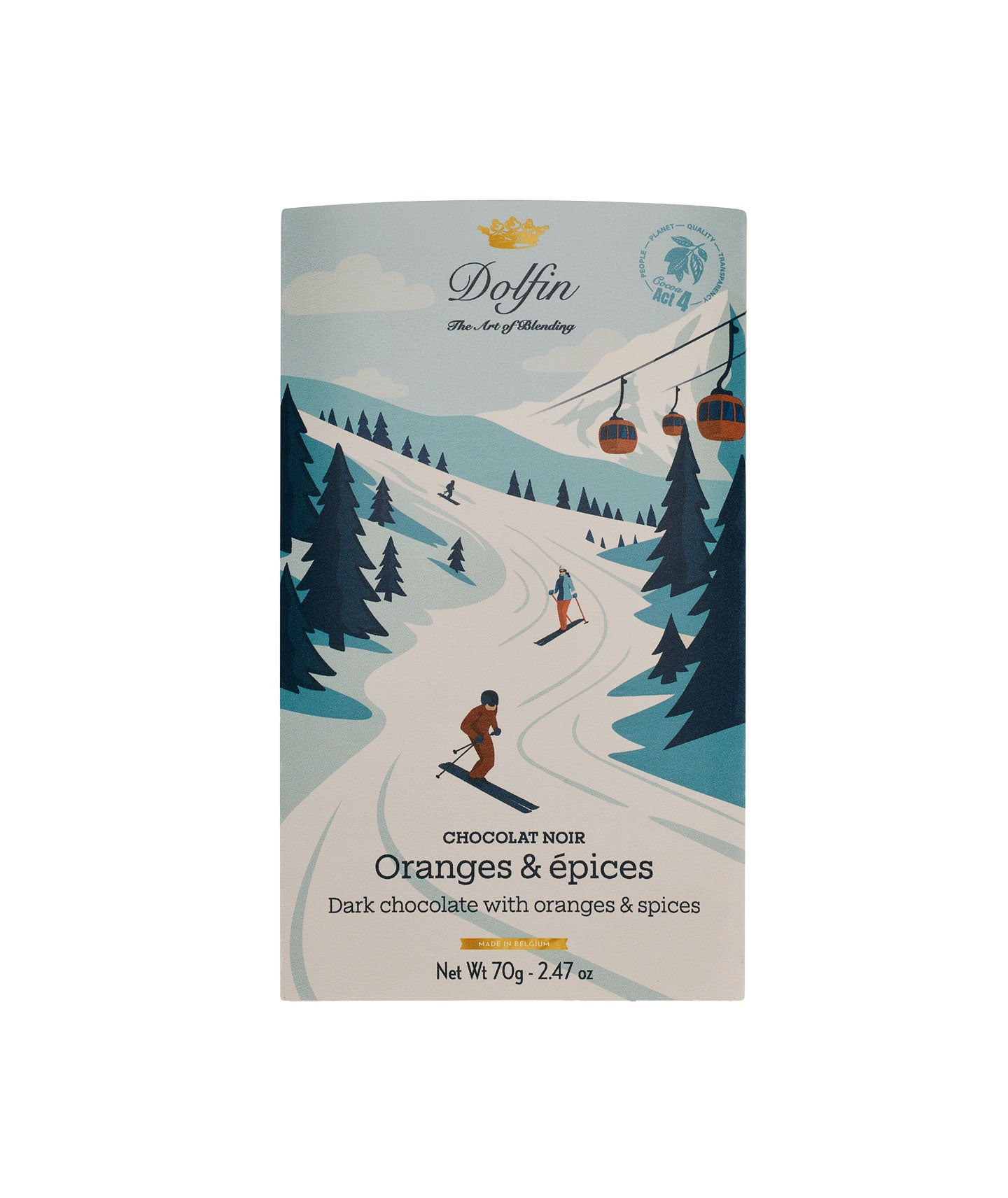 Tablette de chocolat noir 60% orange épices