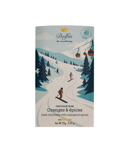 Tablette de chocolat noir 60% orange épices