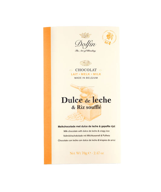 Tablette chocolat lait, dulce de leche et riz soufflé