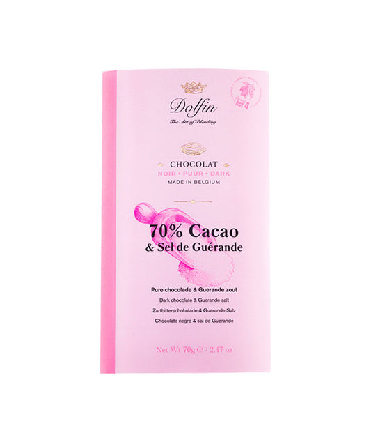 Tablette de chocolat noir 70% - Sel de Guérande