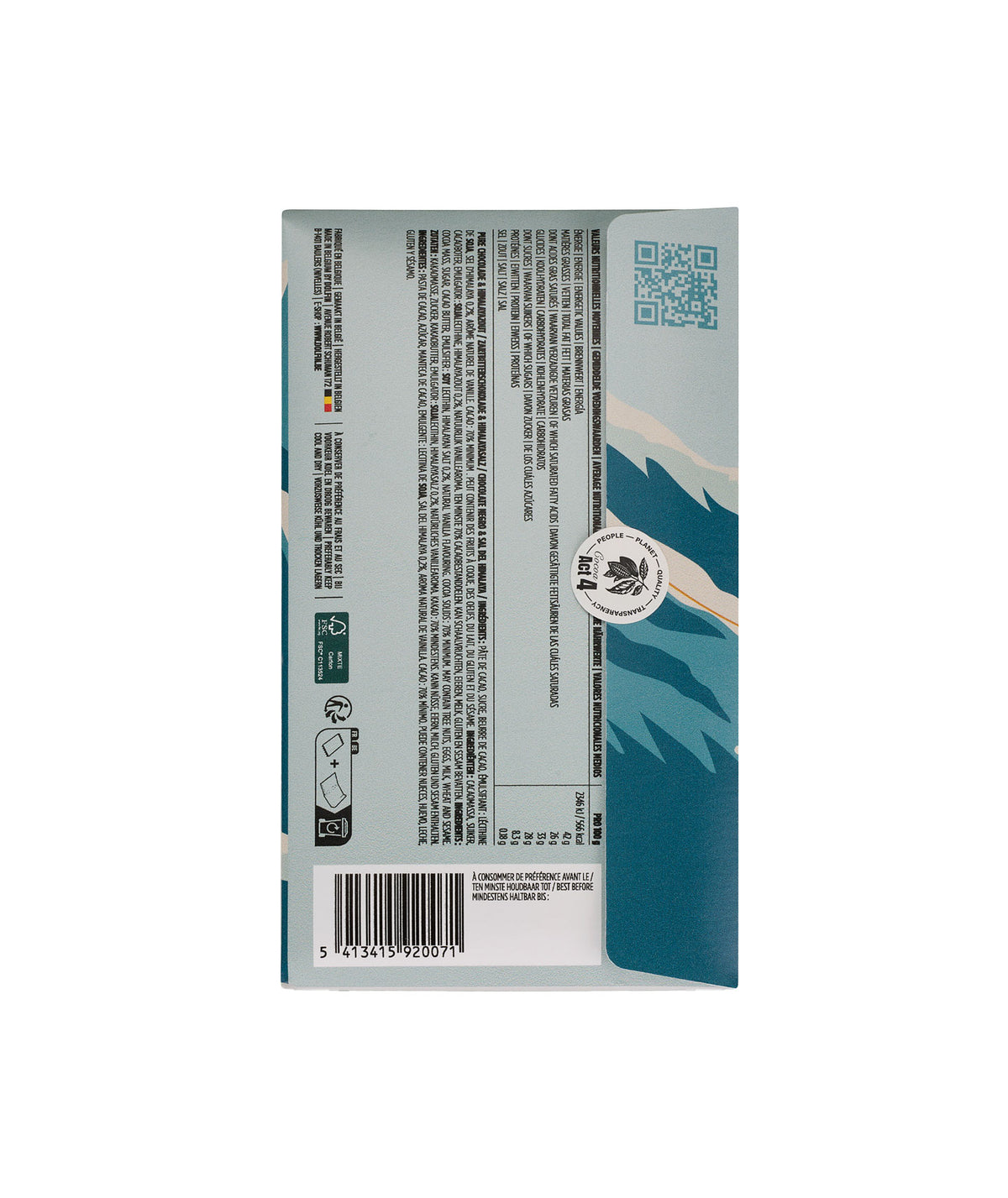 Tablette de chocolat noir 70% sel himalaya