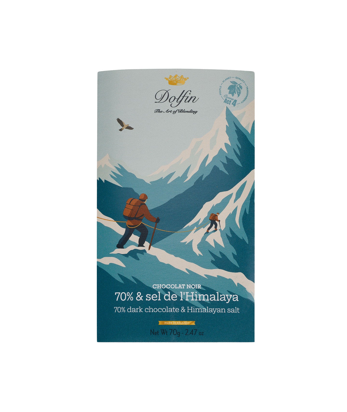 Tablette de chocolat noir 70% sel himalaya