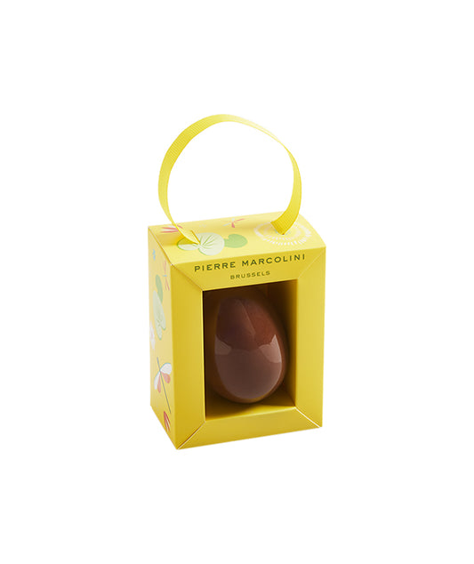 Oeuf praliné au riz soufflé et coque au chocolat au lait