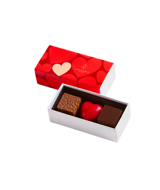 Coffret 3 chocolats Saint-Valentin