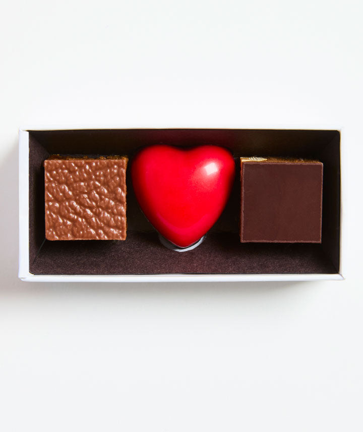 Coffret 3 chocolats Saint-Valentin
