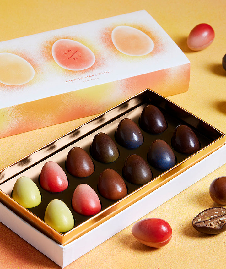 EXCLUSIVITÉ - Plumier de Pâques de 12 œufs pralinés aux saveurs de biscuits et pralinés