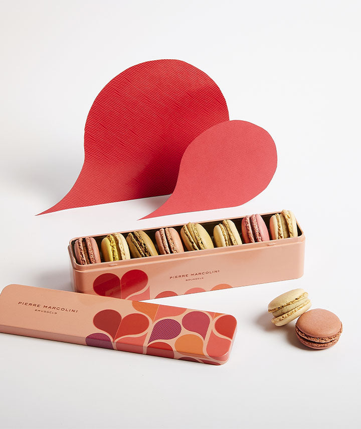 Réglette de 8 macarons Saint-Valentin