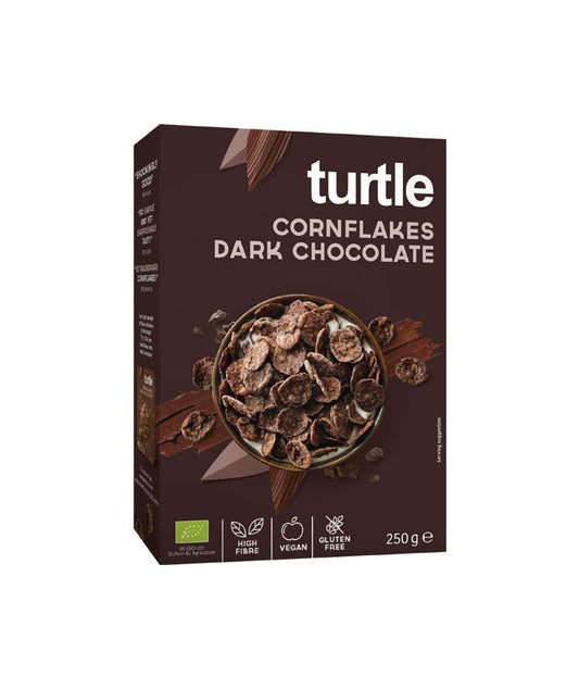 Pétales de maïs enrobés de chocolat noir sans gluten bio