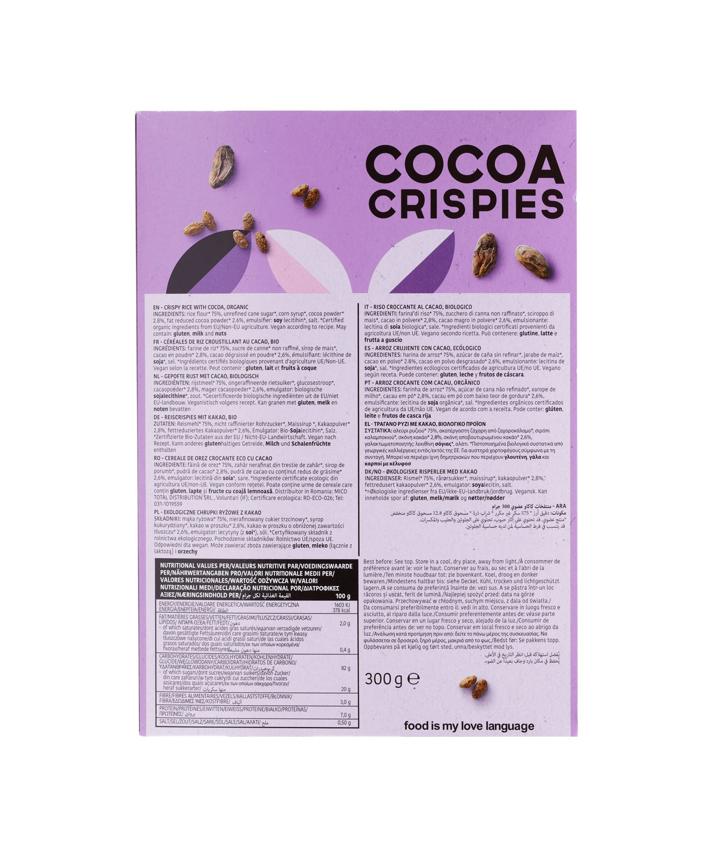 Céréales de riz bio croustillantes au cacao - Cocoa Crispies