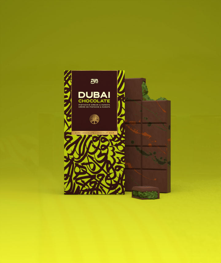 Tablette Dubaï chocolat au lait fourée à la pistache