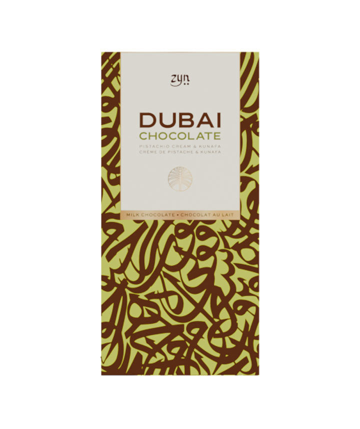 Tablette Dubaï chocolat au lait fourée à la pistache