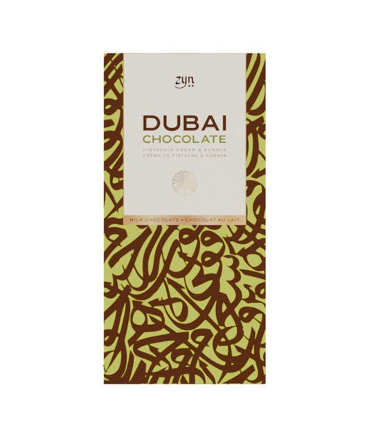 Tablette Dubaï chocolat au lait fourée à la pistache