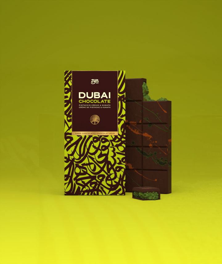 Tablette Dubaï chocolat noir fourée à la pistache