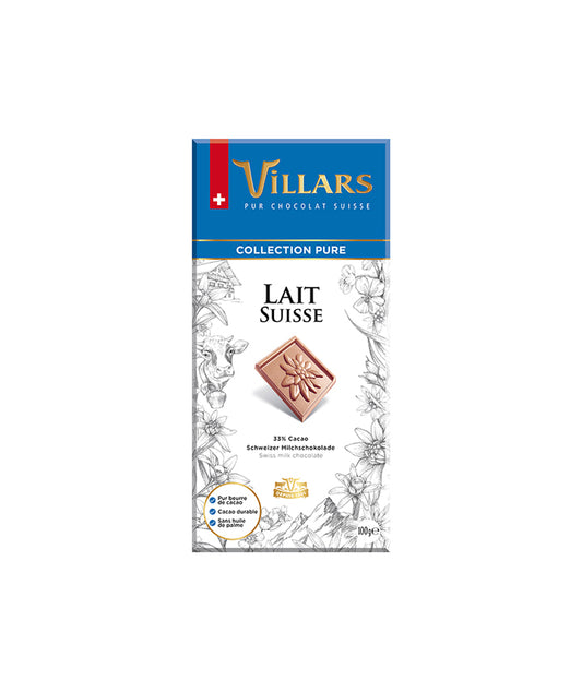Tablette au chocolat pure lait Suisse
