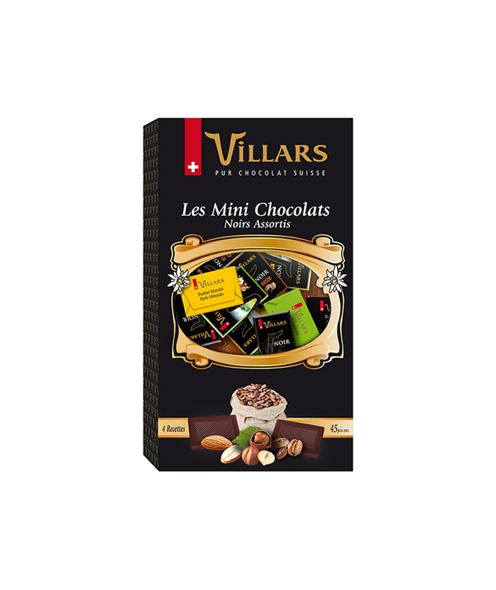 Assortiment de mini chocolats noirs
