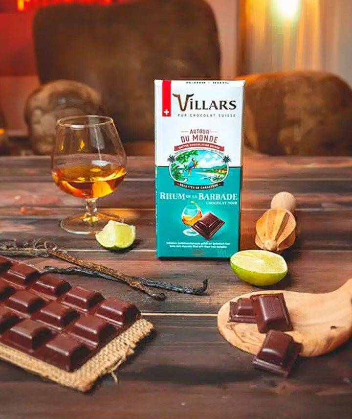 Tablette au chocolat noir et liqueur de Rhum de la Barbade