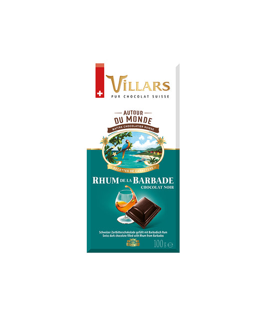 Tablette au chocolat noir et liqueur de Rhum de la Barbade