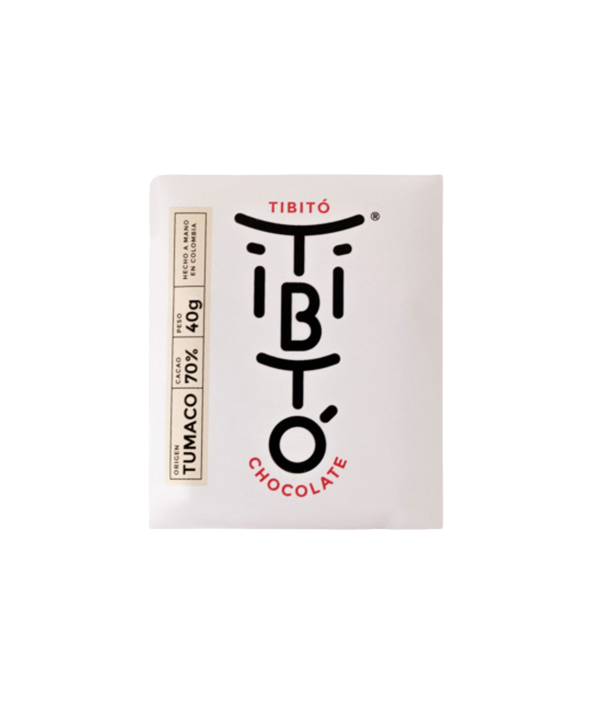 Tablette chocolat noir 70% cacao origine Tumaco