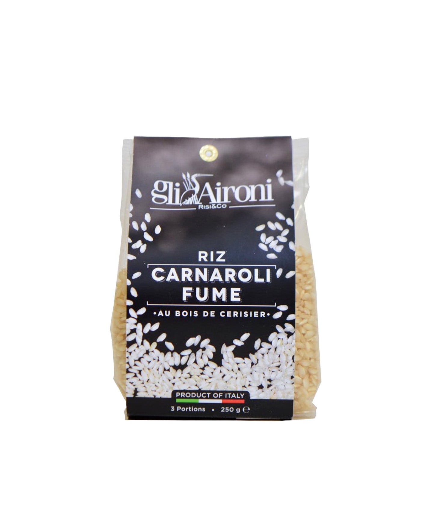 Préparation de risotto fumé à la carnaroli fumé