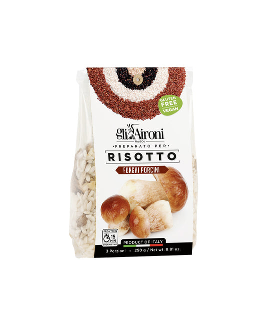 Préparation de risotto aux champignons