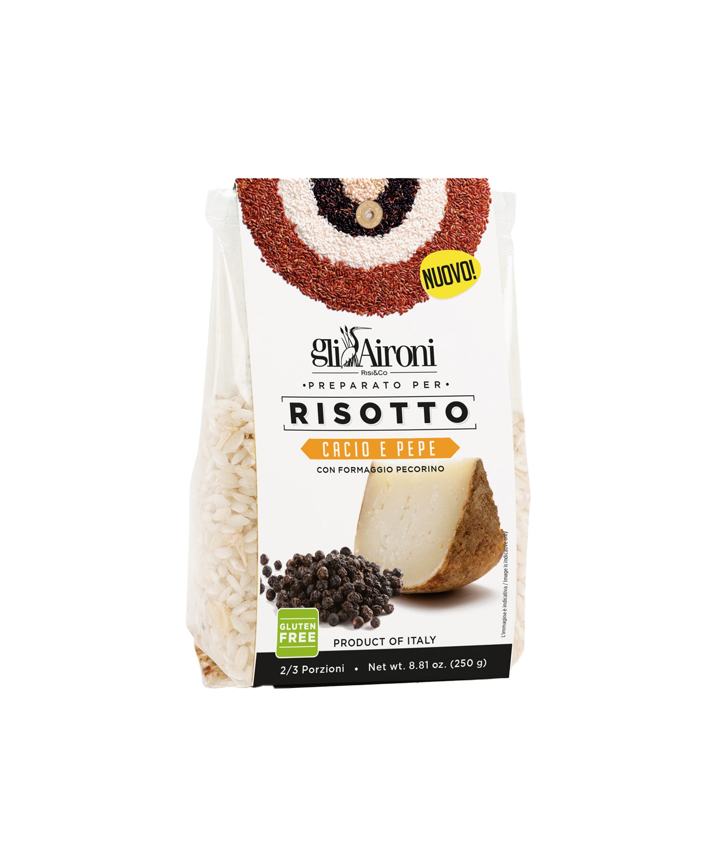 Préparation de risotto cacio e pepe
