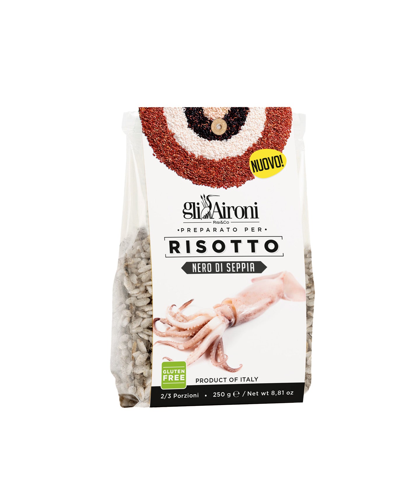 Préparation de risotto à l'encre de seiche