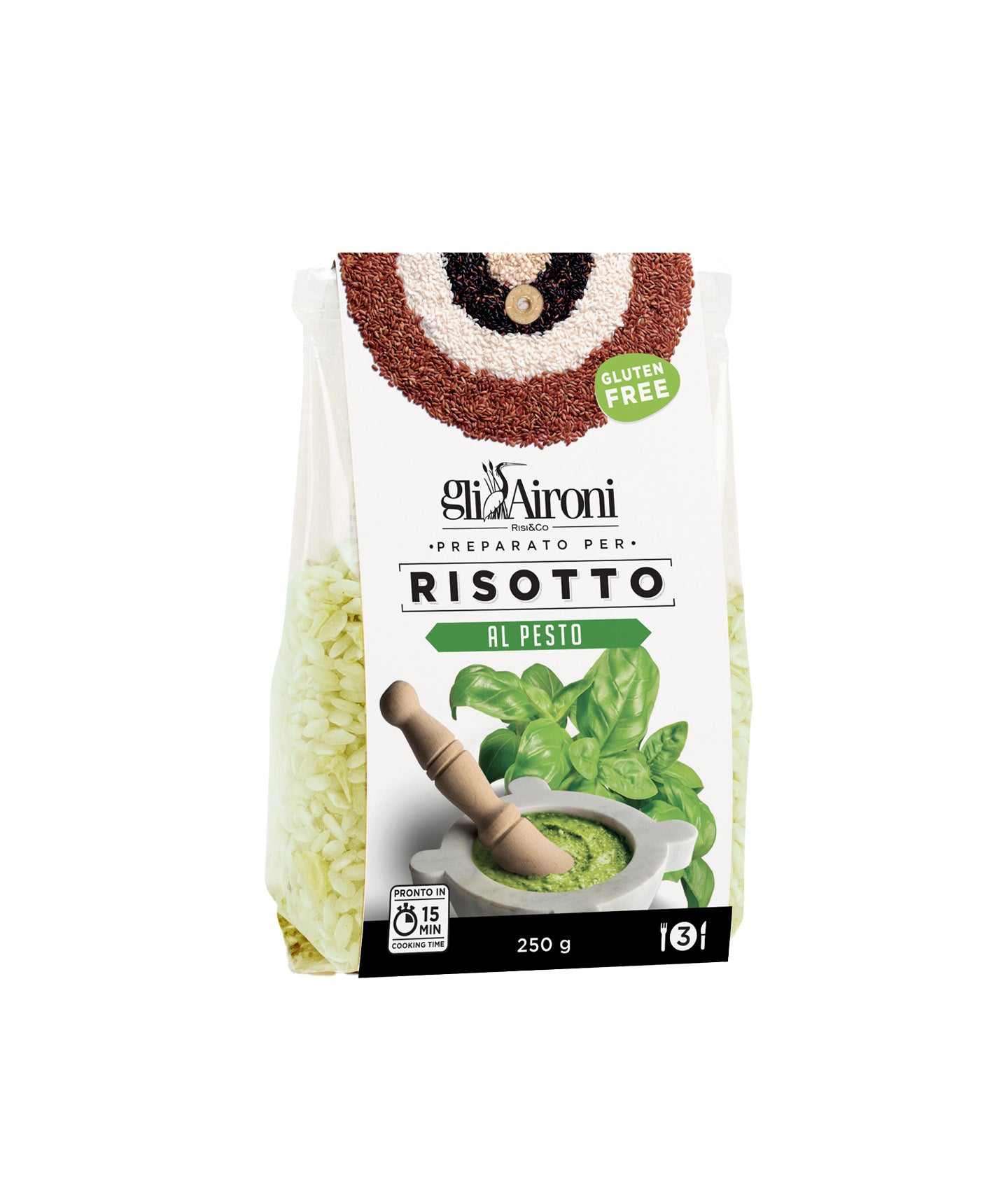 Préparation de risotto au pesto
