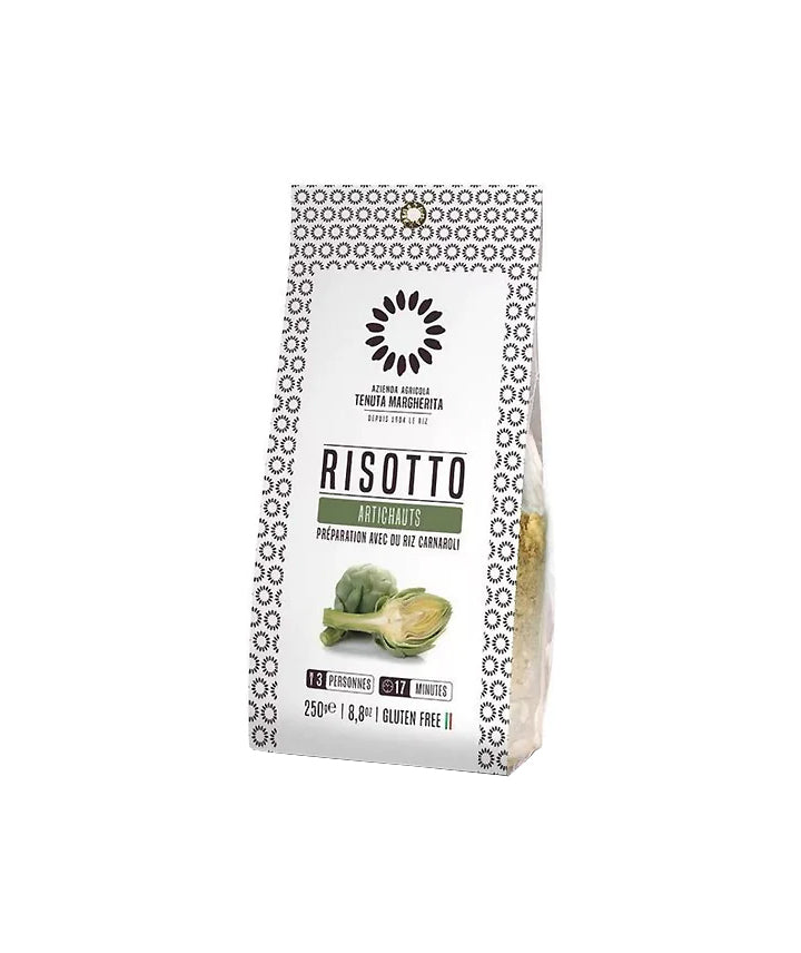 Risotto préparé aux artichauts