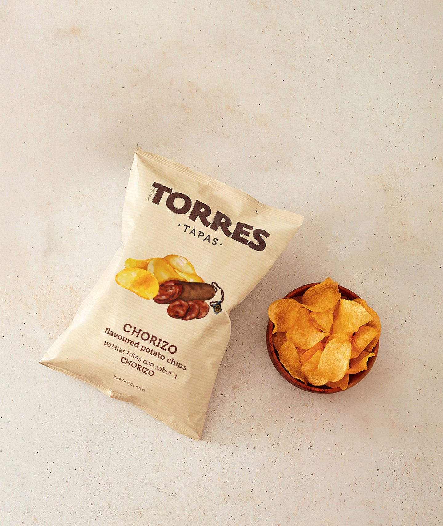 Chips tapas chorizo