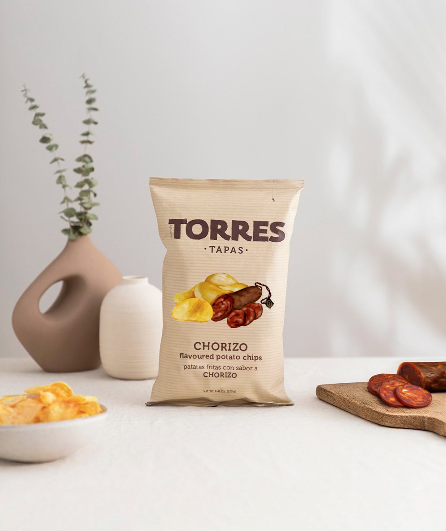 Chips tapas chorizo