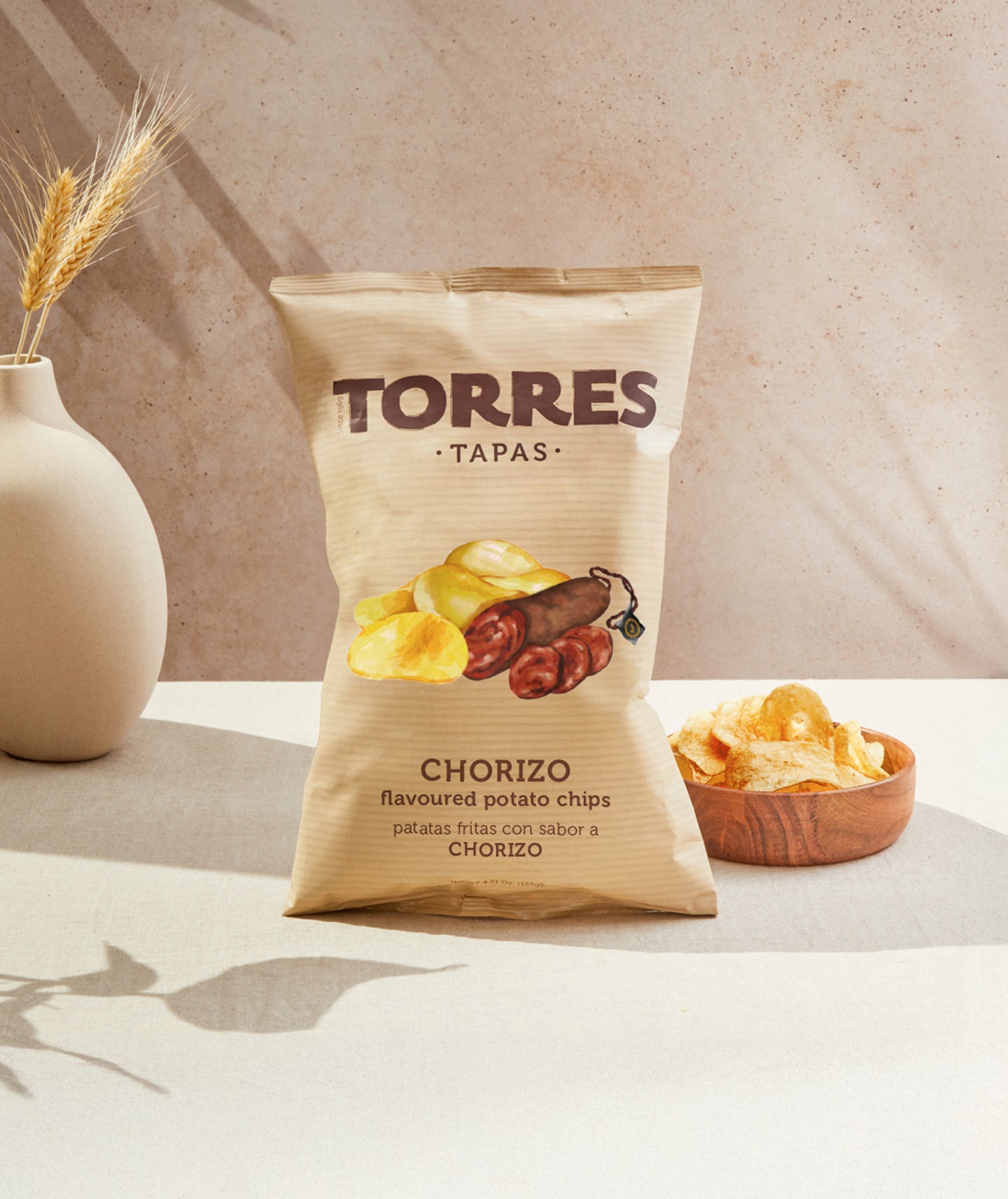 Chips tapas chorizo