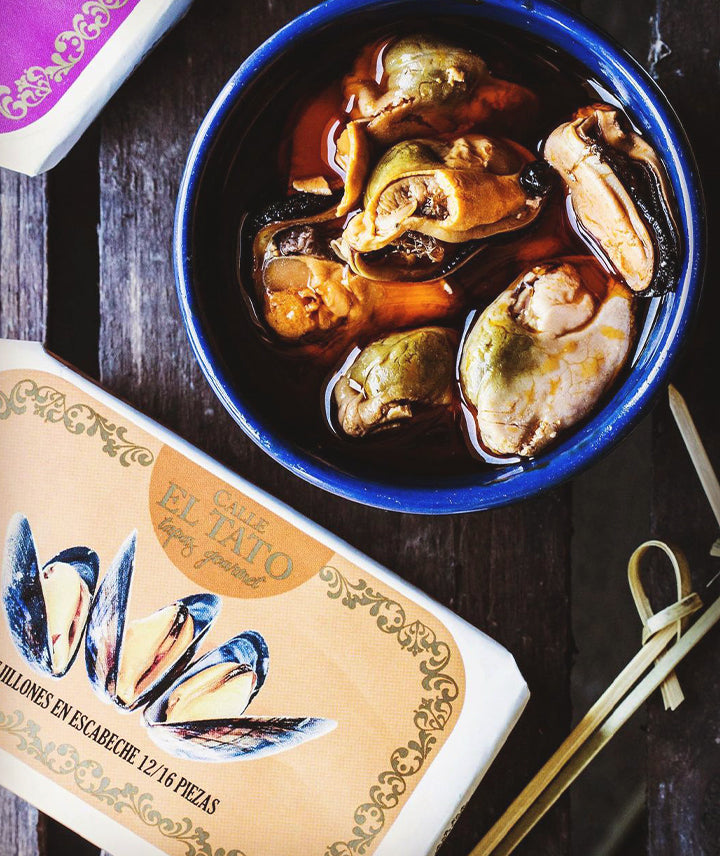 Tapas de moules 12/16 frites à l'escabèche