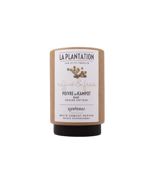 Poivre de Kampot Blanc IGP vue face aux Galeries Lafayette Le Gourmet
