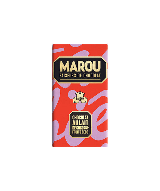 Tablette de chocolat au lait de coco 55% avec des fruits secs - Sài Gòn