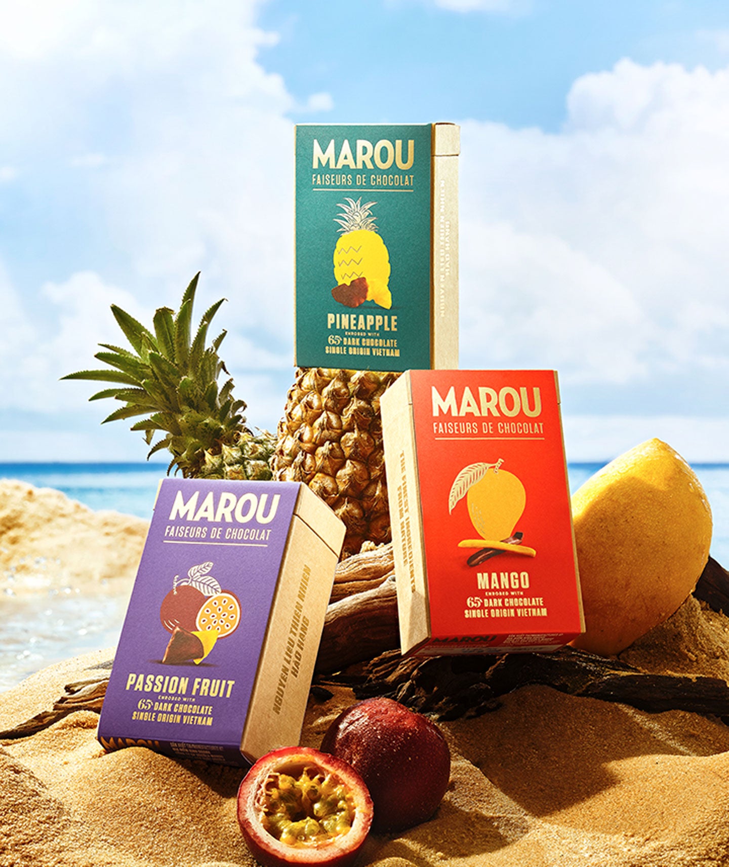 Mangue enrobée de chocolat noir 65%