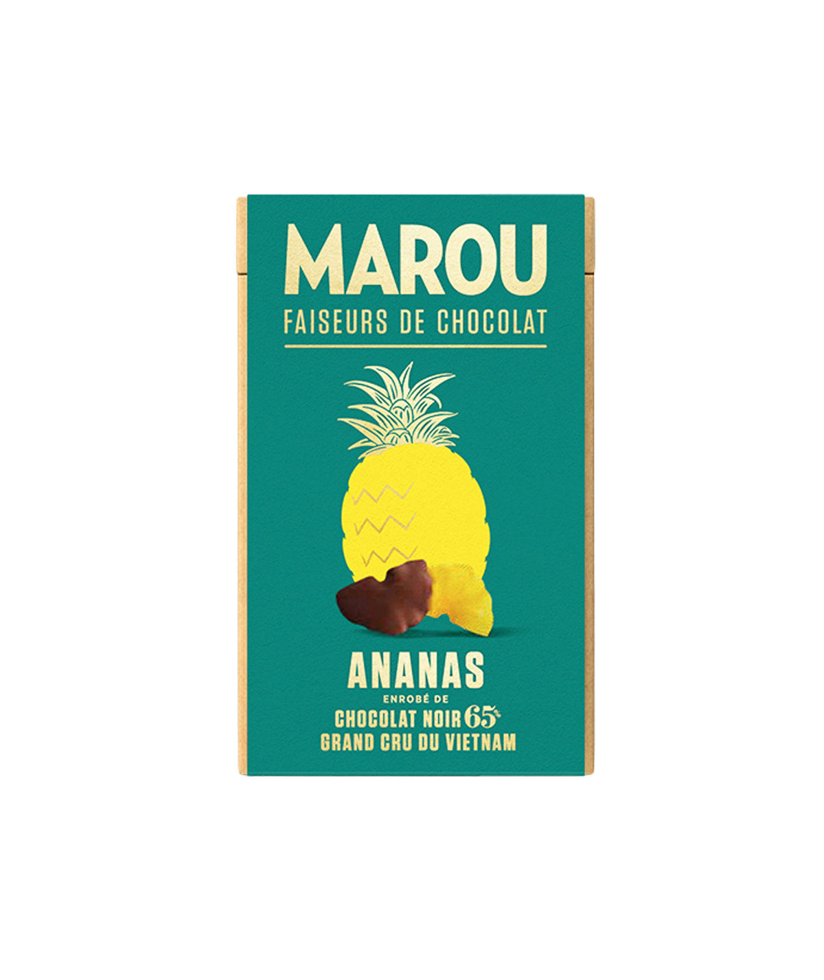 Ananas enrobé de chocolat noir 65%