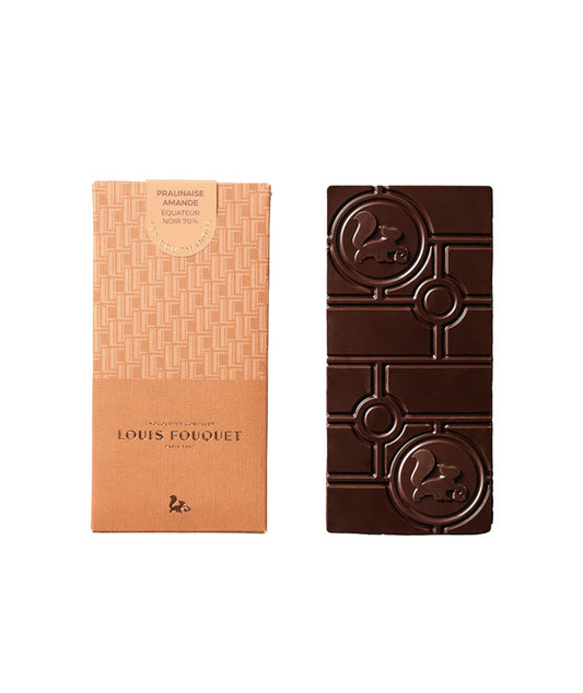 Tablette pralinaise amande au chocolat noir