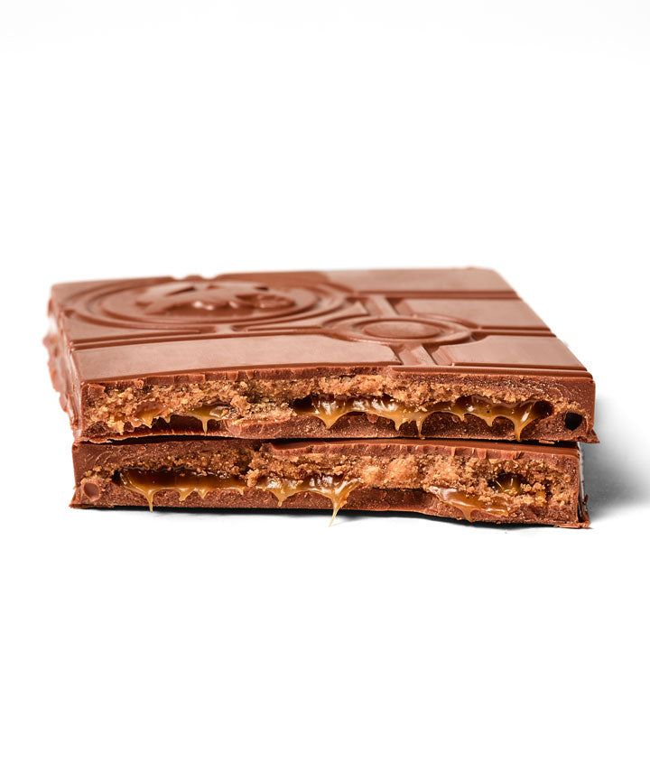 Tablette pralinaise caramel et chocolat au lait