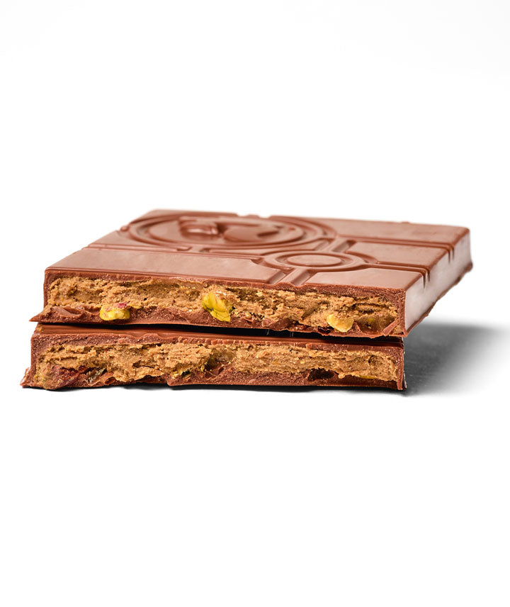 Tablette au chocolat au lait gianduja - pistache