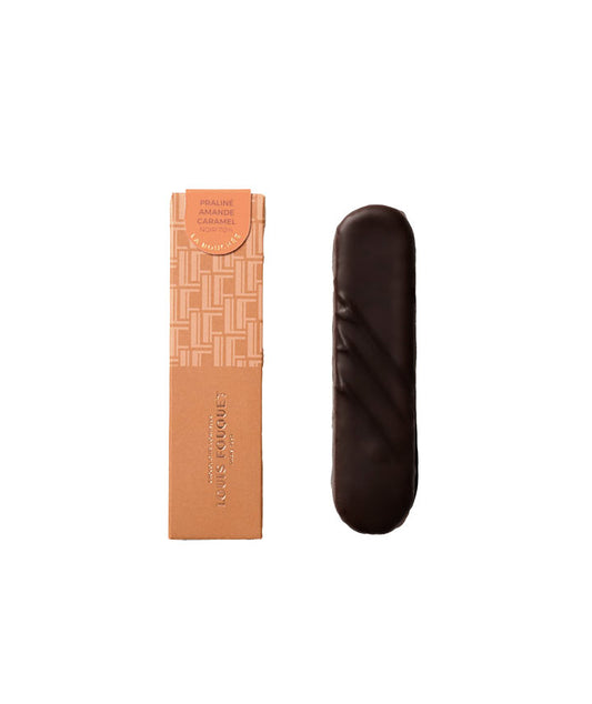 Bouchée amande caramel au chocolat noir