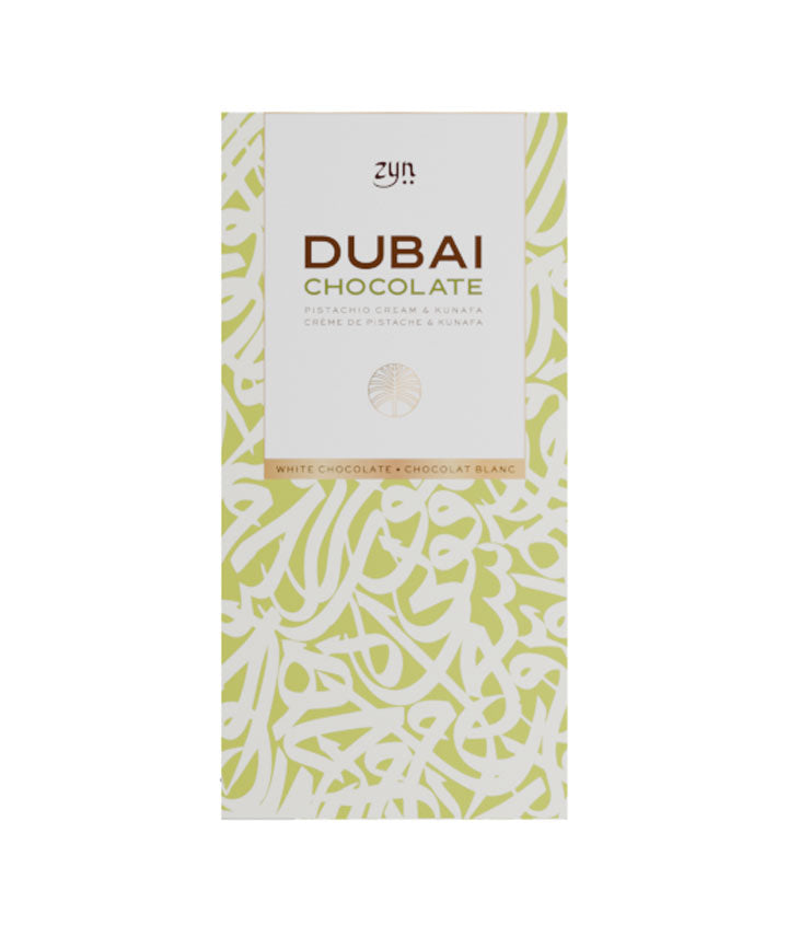 Tablette Dubaï chocolat blanc fourée à la pistache
